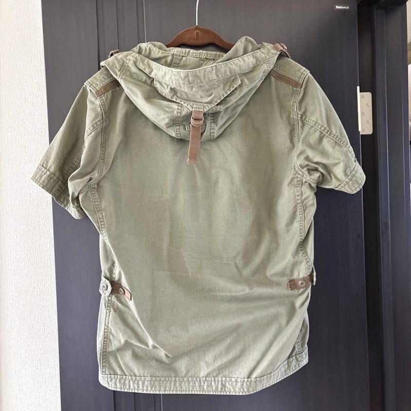 Avirex Hooded Half Sleeve Military Shirt Khaki So-Cal