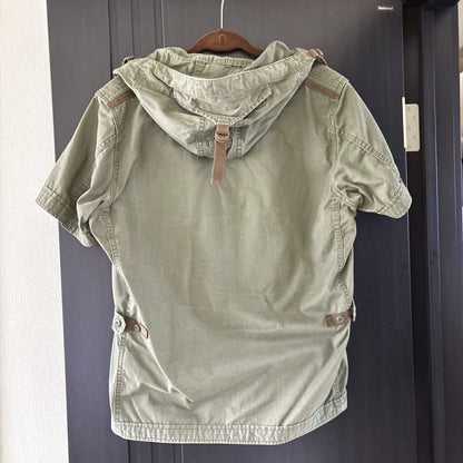 Avirex Hooded Half Sleeve Military Shirt Khaki So-Cal