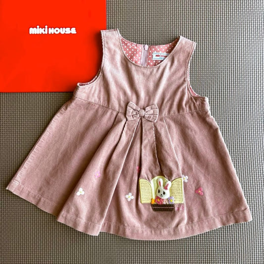 Used Mikihouse Jumper Skirt & Cable Knit Long Sleeve T-Shirt Set 80
