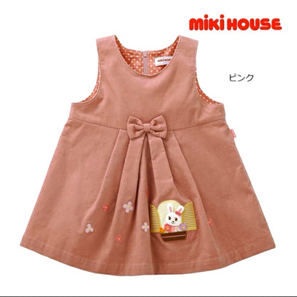 Used Mikihouse Jumper Skirt & Cable Knit Long Sleeve T-Shirt Set 80