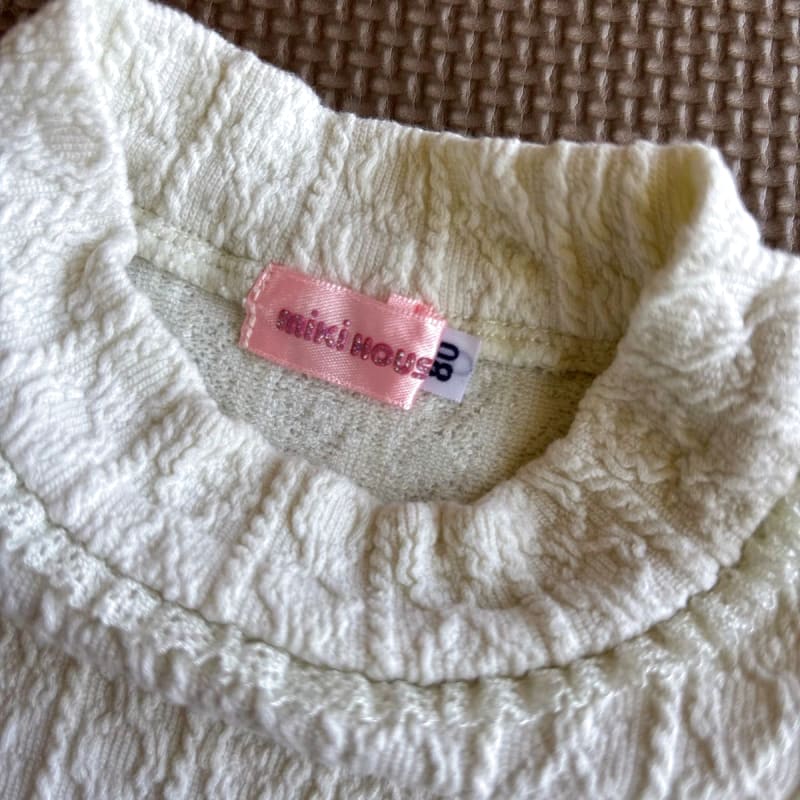 Used Mikihouse Jumper Skirt & Cable Knit Long Sleeve T-Shirt Set 80