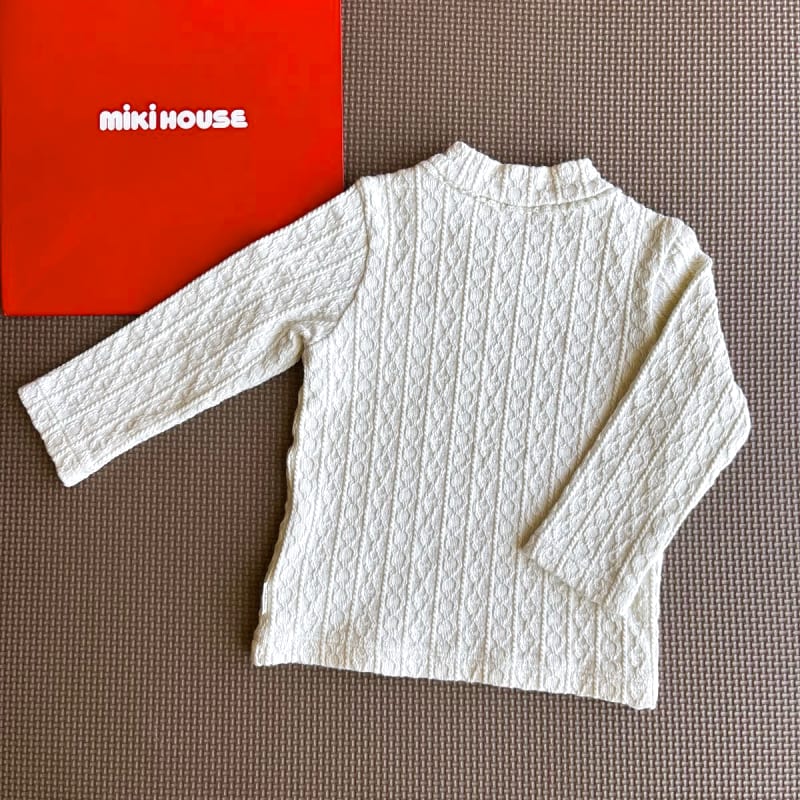 Used Mikihouse Jumper Skirt & Cable Knit Long Sleeve T-Shirt Set 80