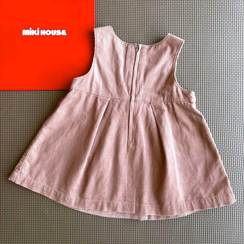 Used Mikihouse Jumper Skirt & Cable Knit Long Sleeve T-Shirt Set 80