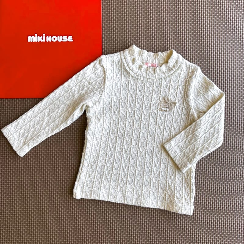 Used Mikihouse Jumper Skirt & Cable Knit Long Sleeve T-Shirt Set 80