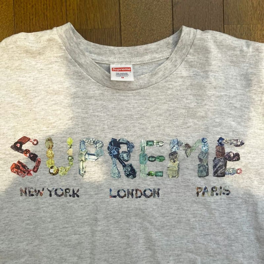Supreme T-Shirt New York London Paris Gray M