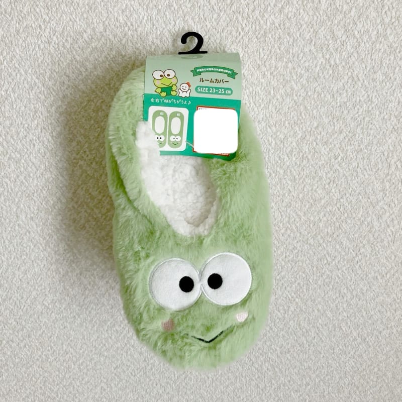 Sanrio Kerokerokeroppi Room Shoes Green 23-25cm New