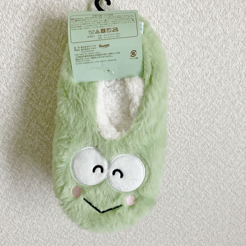 Sanrio Kerokerokeroppi Room Shoes Green 23-25cm New