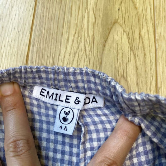 Emile & Ida Kids Trousers Vichy Bleu 4A