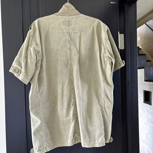 AVIREX Military Shirt Short Sleeve Khaki