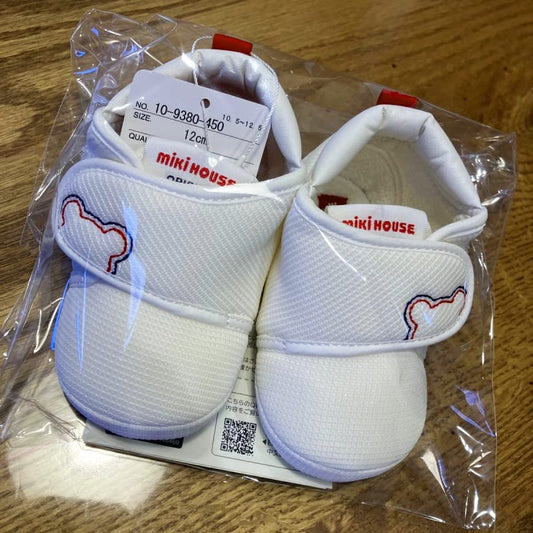 MIKI HOUSE Pre-Shoes 12cm White Unused