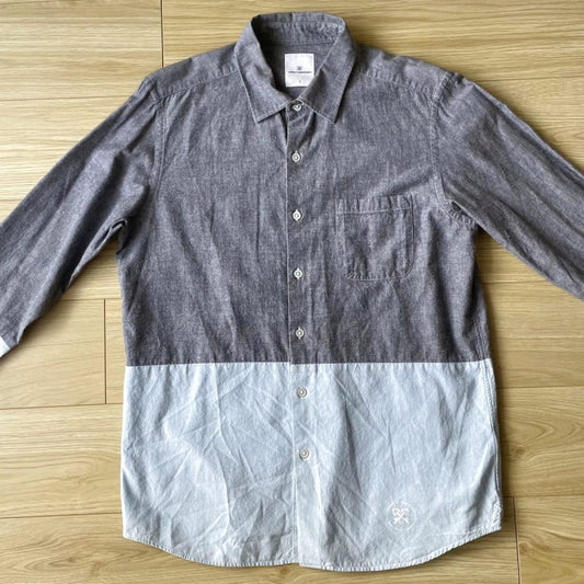 Uniform Experiment Long Sleeve Shirt Gray Light Blue M