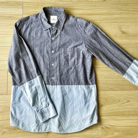 Uniform Experiment Long Sleeve Shirt Gray Light Blue M