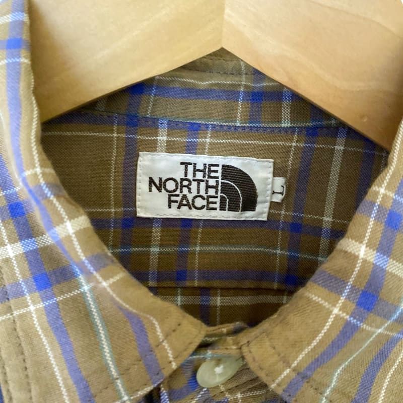 The North Face Men's Long Sleeve Check Shirt L Brown 70's