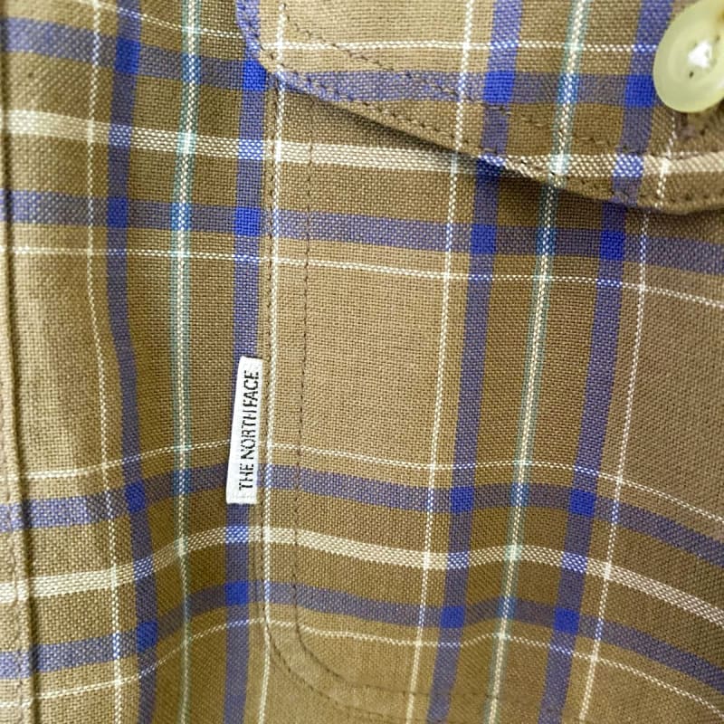 The North Face Men's Long Sleeve Check Shirt L Brown 70's