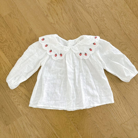 Apres Strawberry Embroidered Blouse