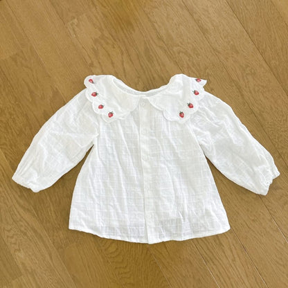 Apres Strawberry Embroidered Blouse