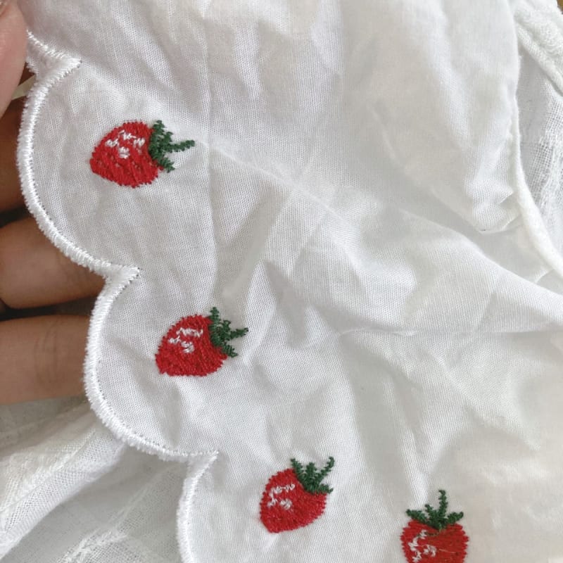 Apres Strawberry Embroidered Blouse