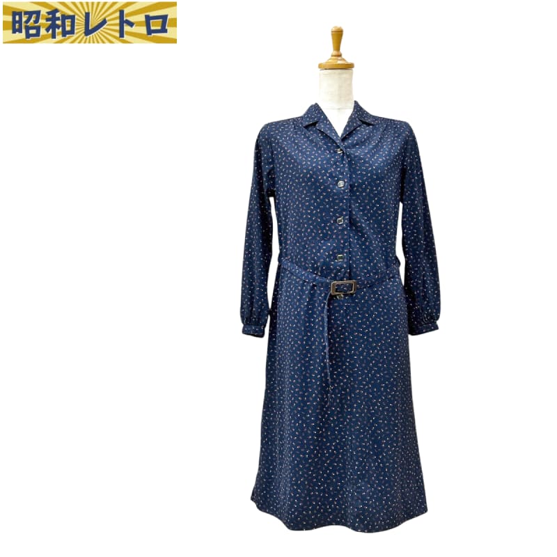 Showa Retro Long Sleeve Shirt Dress Size 9 Vintage