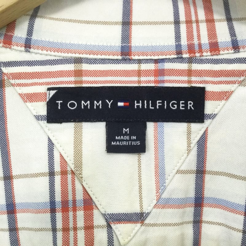 Tommy Hilfiger Logo Embroidered Long Sleeve Shirt With Button Down Check Size L