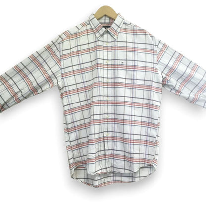 Tommy Hilfiger Logo Embroidered Long Sleeve Shirt With Button Down Check Size L