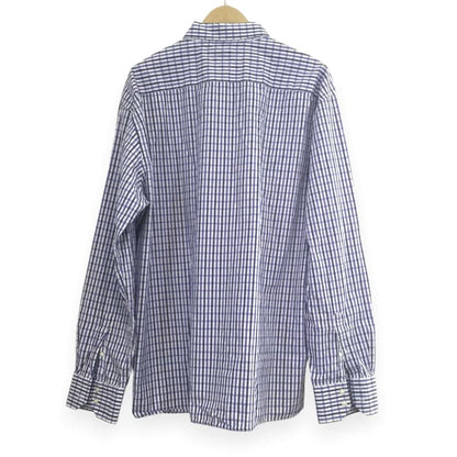 Tommy Hilfiger Logo Embroidered Check Long Sleeve Shirt 2XL Blue Vintage