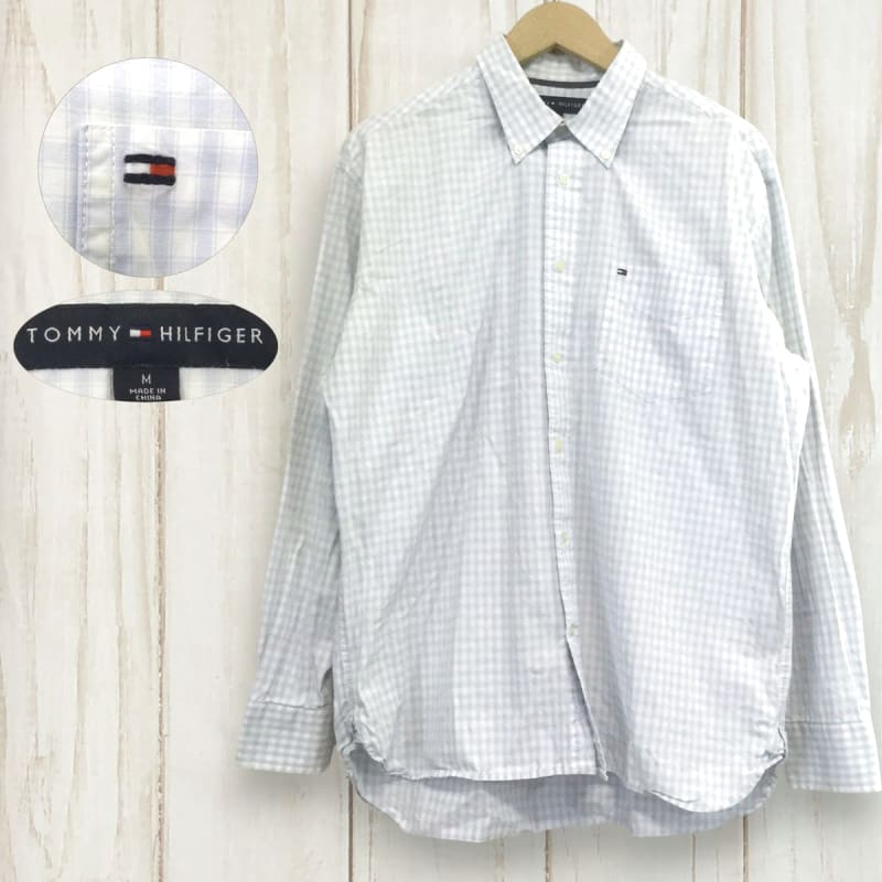 Tommy Hilfiger Check Long Sleeve Shirt Light Blue M