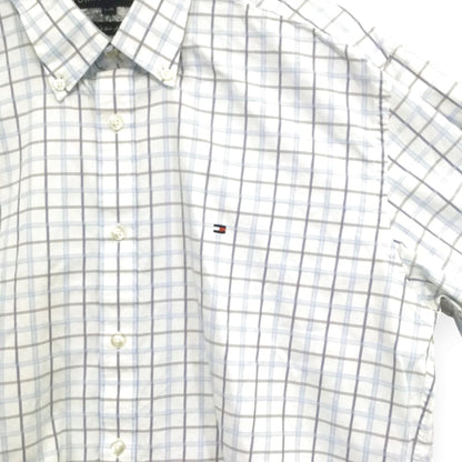 Tommy Hilfiger Check Button-Down Long Sleeve Shirt L Light Blue