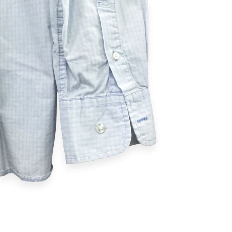 Tommy Hilfiger Check Logo Embroidered Long Sleeve Shirt L Light Blue