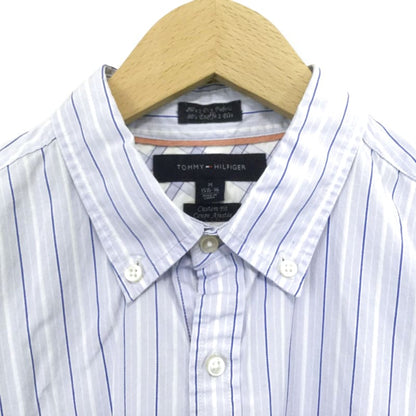 Tommy Hilfiger Striped Long Sleeve Shirt Logo Embroidery Blue M