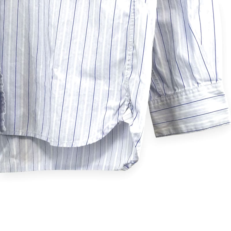 Tommy Hilfiger Striped Long Sleeve Shirt Logo Embroidery Blue M