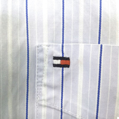 Tommy Hilfiger Striped Long Sleeve Shirt Logo Embroidery Blue M