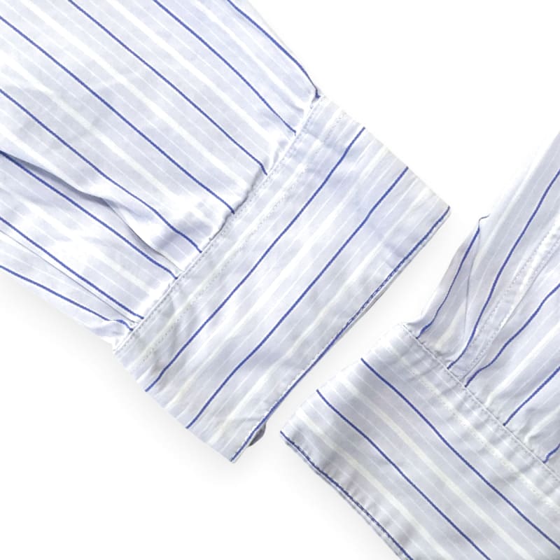 Tommy Hilfiger Striped Long Sleeve Shirt Logo Embroidery Blue M