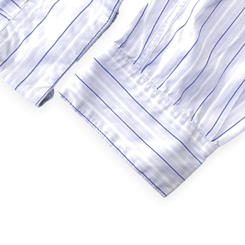 Tommy Hilfiger Striped Long Sleeve Shirt Logo Embroidery Blue M