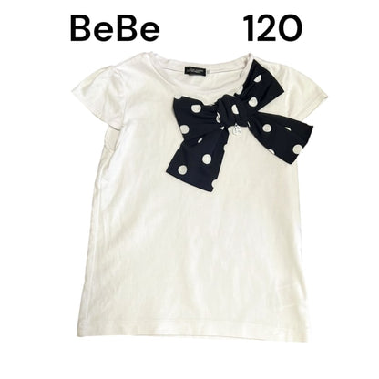 BeBe Polka Dot Ribbon T-Shirt Size 120