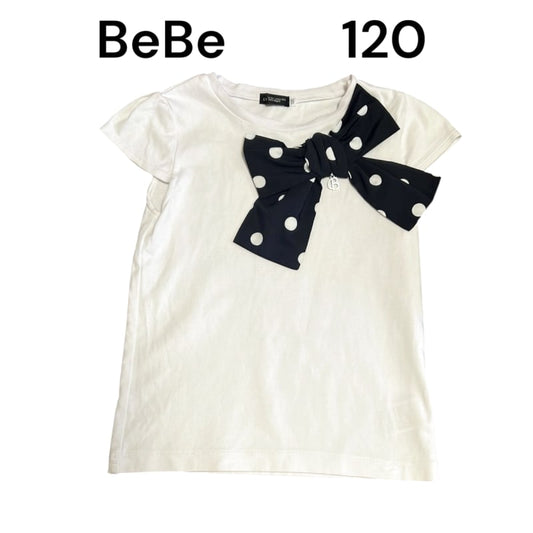 BeBe Polka Dot Ribbon T-Shirt Size 120
