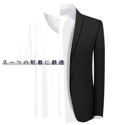 3-Pack V-Neck Inner Shirts White Plain Short Sleeve T-Shirts Men 3XL