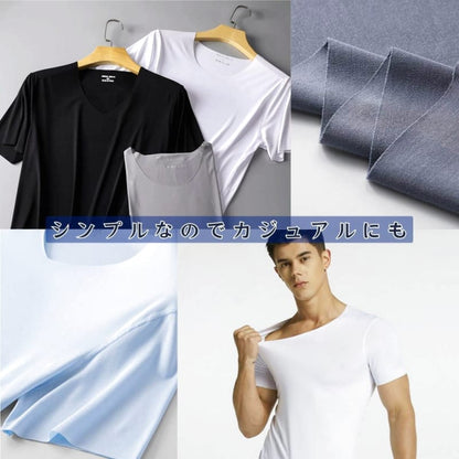 3-Pack V-Neck Black XL Short Sleeve Men's T-Shirts