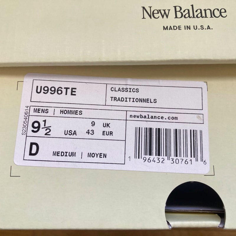 New Balance U996TE Sneakers 27.5cm