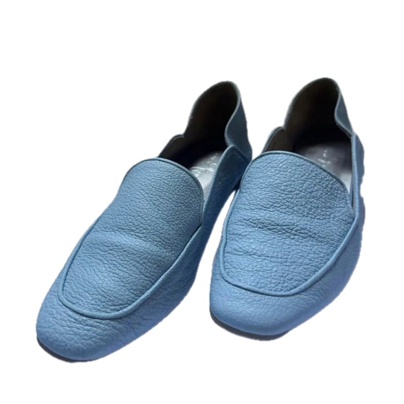 Ginza Kanematsu Leather Loafers Light Blue 24.5cm