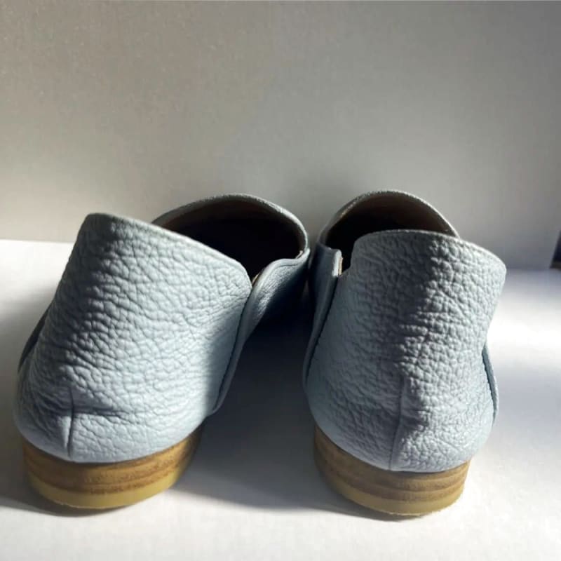 Ginza Kanematsu Leather Loafers Light Blue 24.5cm