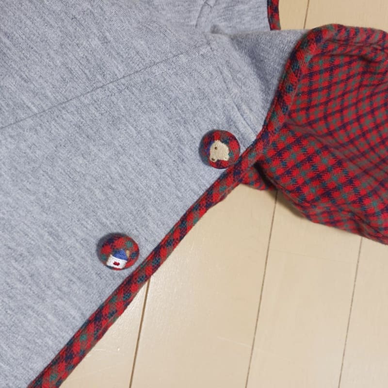 Familiar Baby Poncho Cape Red Check