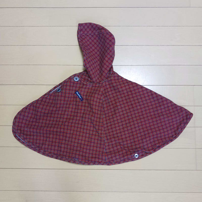 Familiar Baby Poncho Cape Red Check