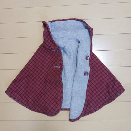 Familiar Baby Poncho Cape Red Check