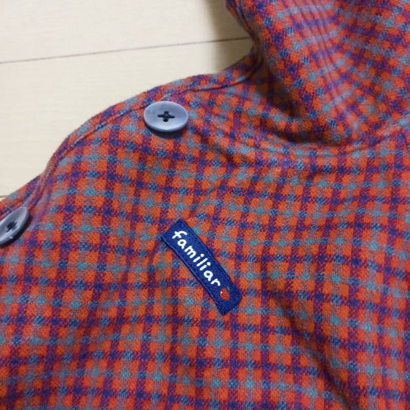 Familiar Baby Poncho Cape Red Check