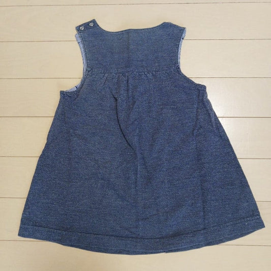 Familiar Denim Jumper Skirt Rabbit Embroidery 80