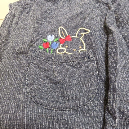 Familiar Denim Jumper Skirt Rabbit Embroidery 80