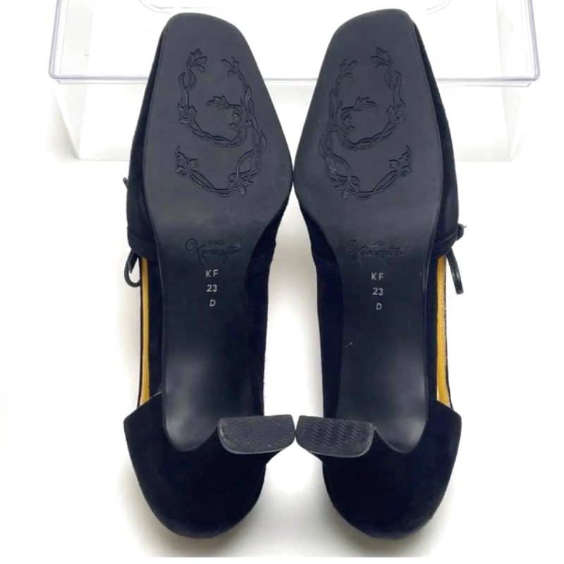 GINZA Kanematsu Pumps 23cm Black Suede