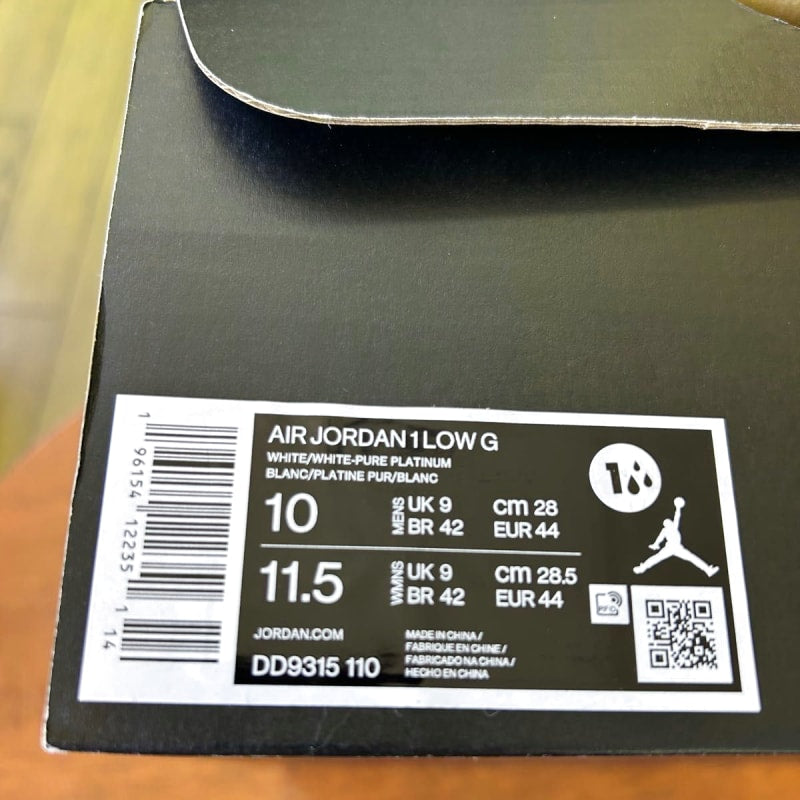 Nike Air Jordan 1 Golf 'White Crocodile' US10