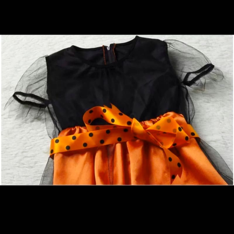 Halloween Witch Costume Kids Dress Orange 100