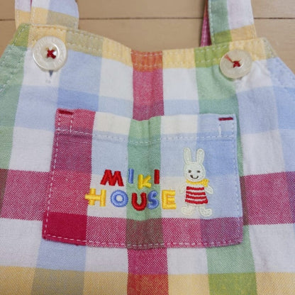 Miki House Checkered Overalls 80cm Multicolor